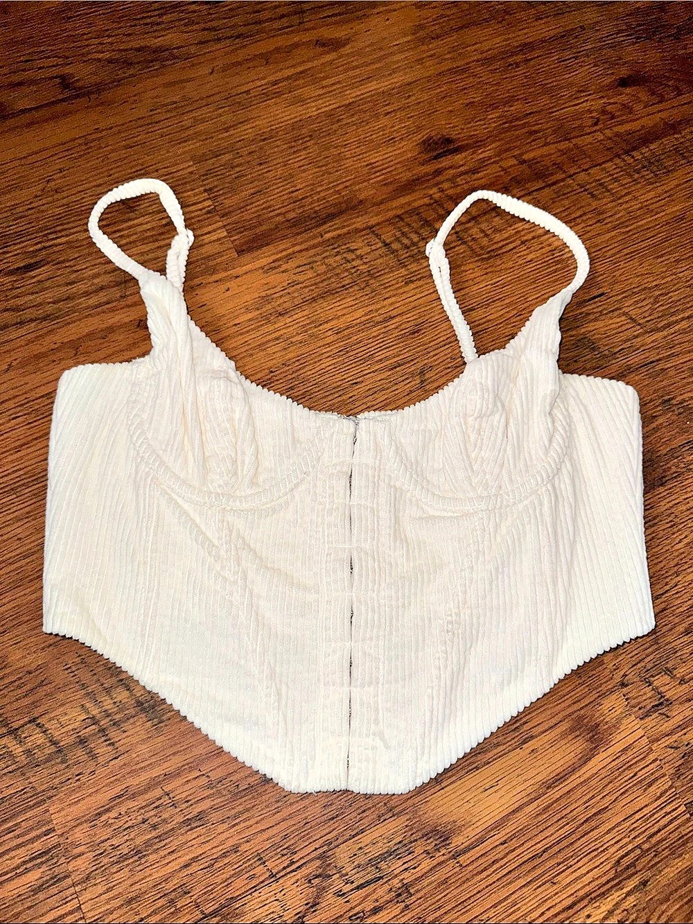 White Fox White Corset Crop Top Size Large Like New 22.1.M.1
